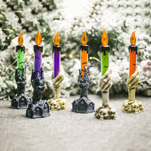Load image into Gallery viewer, Halloween Party Decor LED Candle Skeleton Ghost Hand Shape Electronic Candle Light Lamp for Halloween party Holiday Lamp