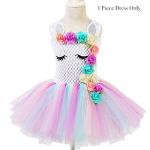 Load image into Gallery viewer, Girls Unicorn Rainbow Dress For Girls