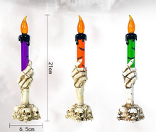 Load image into Gallery viewer, Halloween Party Decor LED Candle Skeleton Ghost Hand Shape Electronic Candle Light Lamp for Halloween party Holiday Lamp